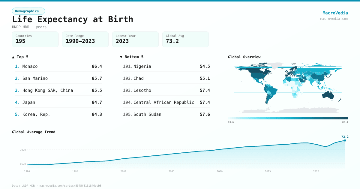 Life Expectancy at Birth infographic